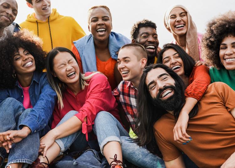 group of happy young people