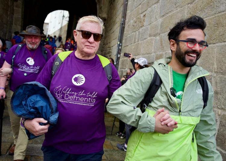 Camino walkers enter Santiago
