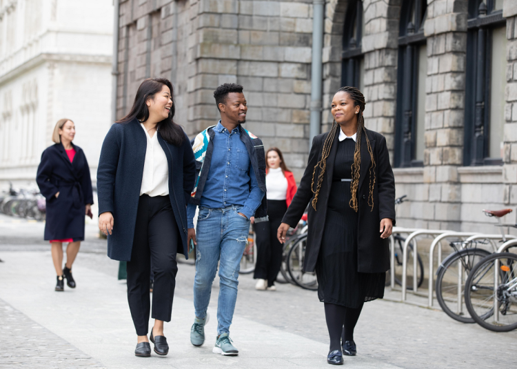 Atlantic Fellows walk on the Trinity Campus