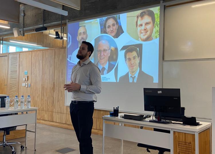 Atlantic Fellow Nahuel Magrath speaks during the symposium Frontotemporal Dementia and Brain Health: (G)local Approaches from Latin America.